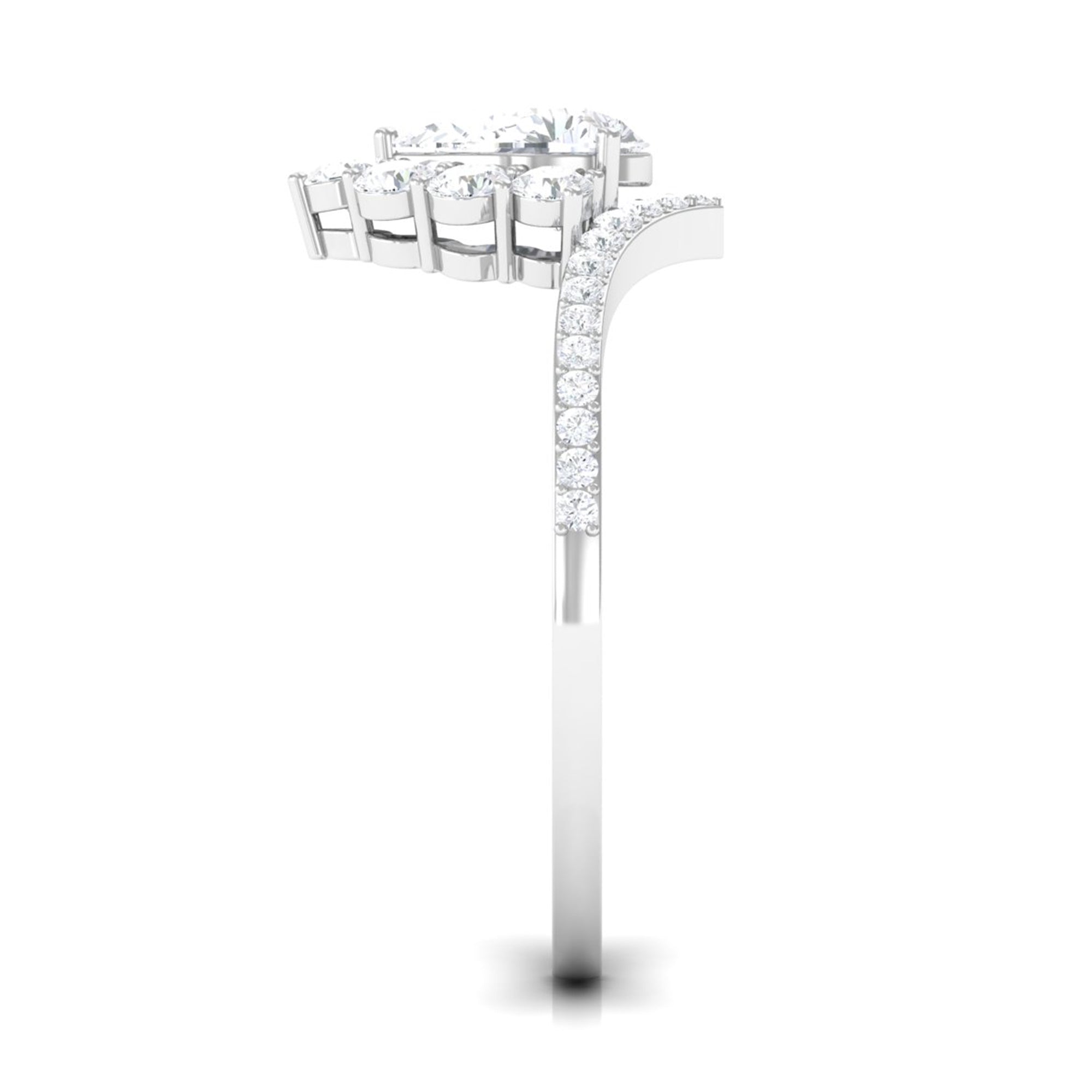 Certified Cubic Zirconia Crown Engagement Ring AAAA - Rosec Jewels