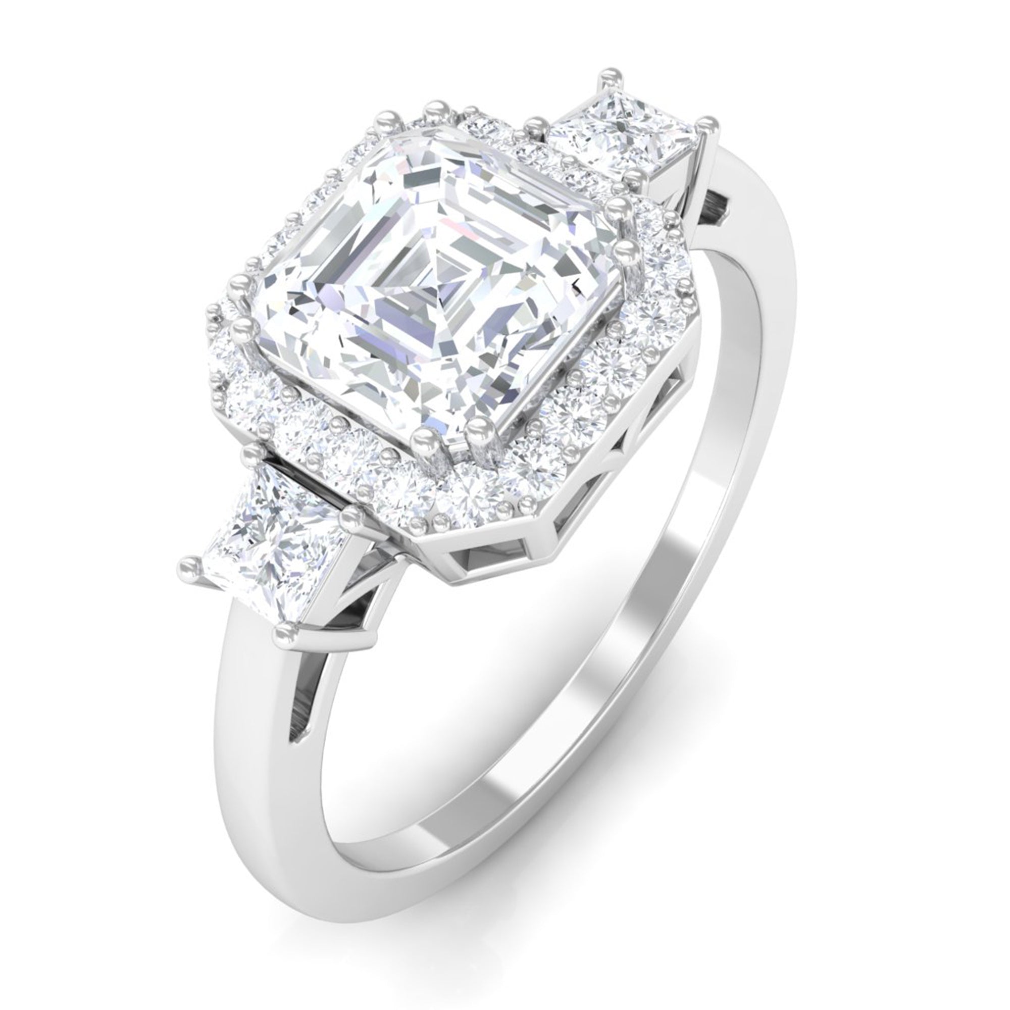 Rosec Jewels-Asscher Cut Zircon Statement Engagement Ring