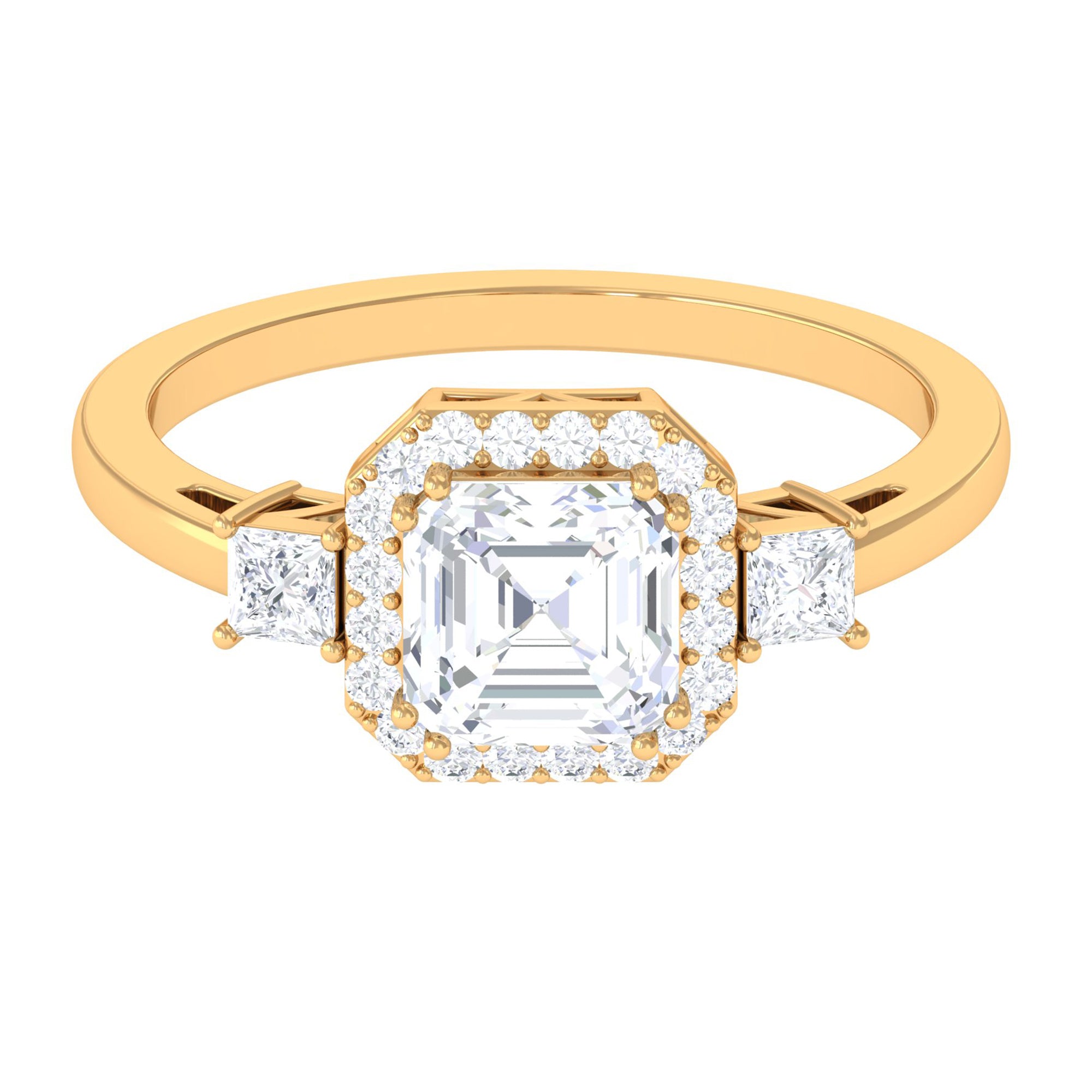 Rosec Jewels-Asscher Cut Zircon Statement Engagement Ring