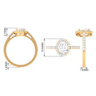 2.75 CT Simple Zircon Oval Engagement Ring with Halo AAAA - Rosec Jewels