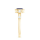 Vintage Looking Blue Sapphire Oval Engagement Ring with Diamond AAA - Rosec Jewels