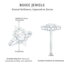 1 Carat Oval Zirconia Statement Engagement Ring with Halo AAAA - Rosec Jewels
