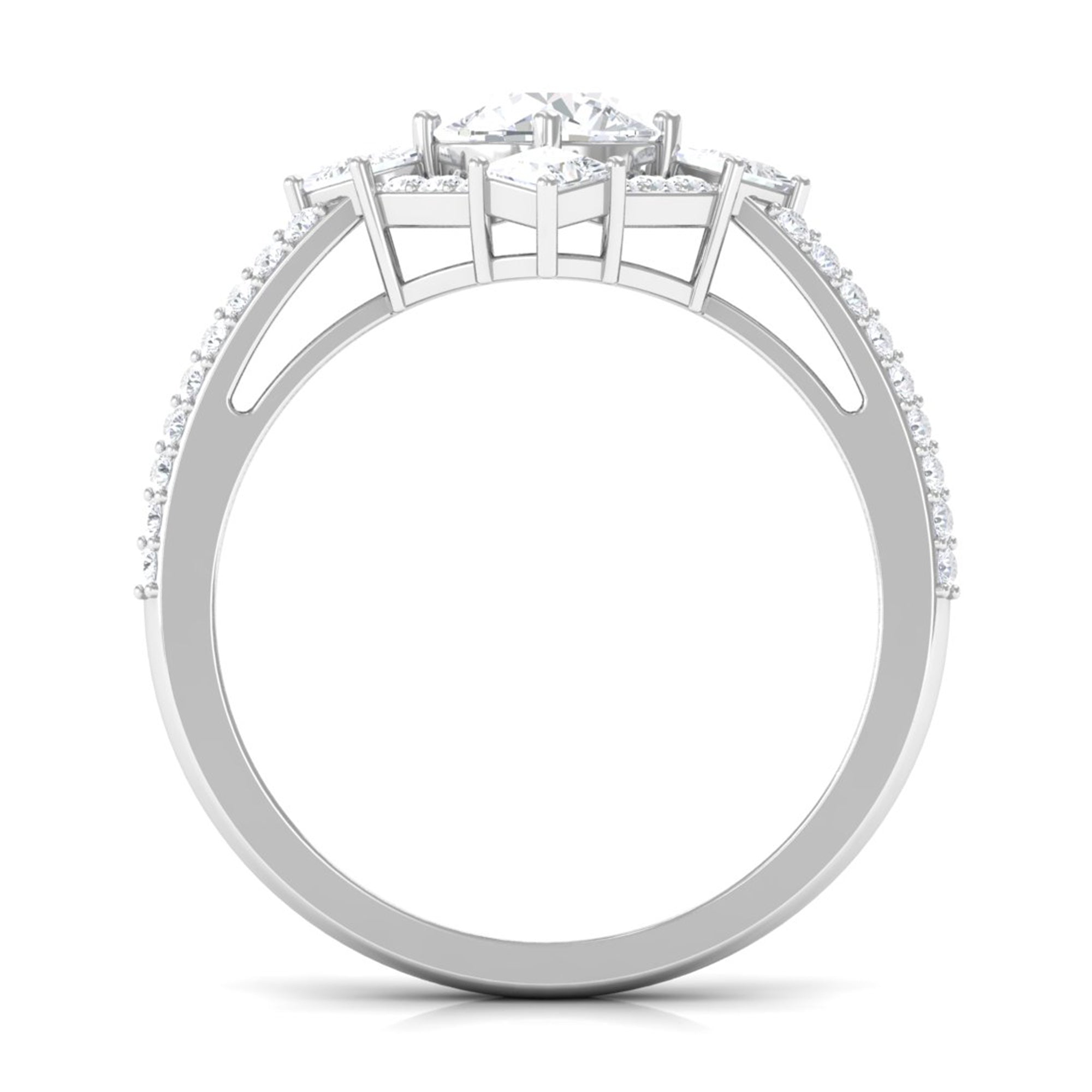 2 CT Cubic Zirconia Statement Engagement Ring AAAA - Rosec Jewels