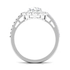 Cubic Zirconia Flower Engagement Ring with Side Stones AAAA - Rosec Jewels