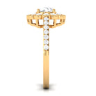 Cubic Zirconia Flower Engagement Ring with Side Stones AAAA - Rosec Jewels