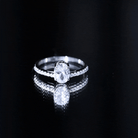 2.25 CT Oval Cut Solitaire Zircon Engagement Ring with Side Stones AAAA - Rosec Jewels
