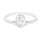 2.25 CT Oval Cut Solitaire Zircon Engagement Ring with Side Stones AAAA - Rosec Jewels