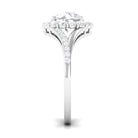 Round Zircon Halo Engagement Ring with Split Shank AAAA - Rosec Jewels