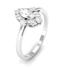 Rosec Jewels-Marquise Cut Cubic Zirconia Engagement Ring with Textured Detail