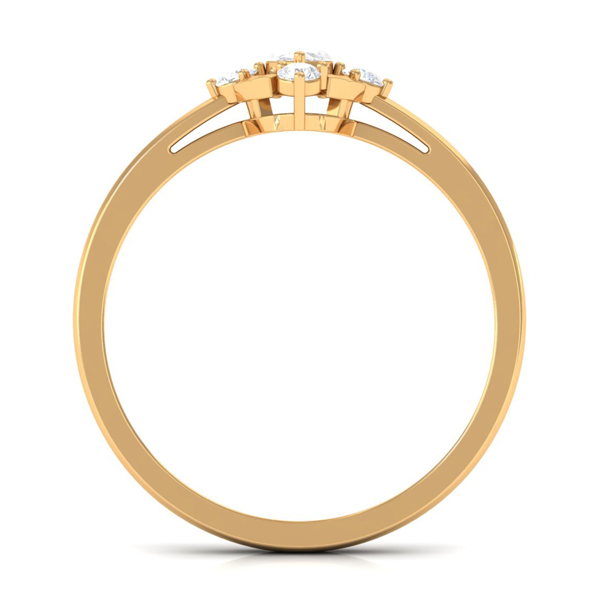 Rosec Jewels-Marquise Cut Cubic Zirconia Engagement Ring with Textured Detail