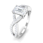 2.50 CT Octagon Cut Solitaire Zircon Crossover Engagement Ring AAAA - Rosec Jewels