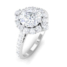 1 Carat Round Cubic Zirconia Halo Engagement Ring AAAA - Rosec Jewels