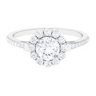 1.9 Carat Round Cubic Zirconia Halo Engagement Ring AAAA - Rosec Jewels