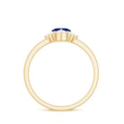 Rosec Jewels-Real 0.6 Carat Heart Shape Blue Sapphire Promise Ring with Diamond