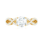1.75 CT Round Cut Solitaire Zircon Crossover Engagement Ring AAAA - Rosec Jewels