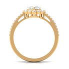 2 CT Zircon Heart Engagement Ring with Halo and Side Stones AAAA - Rosec Jewels
