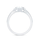 2 CT Octagon Cut Solitaire Zircon East West Engagement Ring AAAA - Rosec Jewels