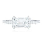 2 CT Octagon Cut Solitaire Zircon East West Engagement Ring AAAA - Rosec Jewels