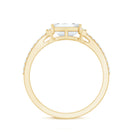 2 CT Octagon Cut Solitaire Zircon East West Engagement Ring AAAA - Rosec Jewels