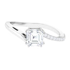 Rosec Jewels-1.75 CT Asscher Cut Solitaire Zircon Bypass Engagement Ring