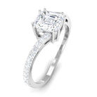 Rosec Jewels-1.75 CT Asscher Cut Solitaire Zircon Bypass Engagement Ring