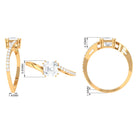 Rosec Jewels-1.75 CT Asscher Cut Solitaire Zircon Bypass Engagement Ring