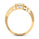 Rosec Jewels-1.75 CT Asscher Cut Solitaire Zircon Bypass Engagement Ring