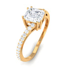 Rosec Jewels-1.75 CT Asscher Cut Solitaire Zircon Bypass Engagement Ring