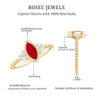 Rosec Jewels-Vintage Style 0.75 Carat Ruby Marquise Engagement Ring with Diamond Trio