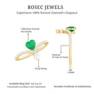 Designer Emerald Heart Engagement Ring with Diamond AAA - Rosec Jewels
