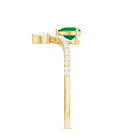 Designer Emerald Heart Engagement Ring with Diamond AAA - Rosec Jewels