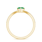 Designer Emerald Heart Engagement Ring with Diamond AAA - Rosec Jewels