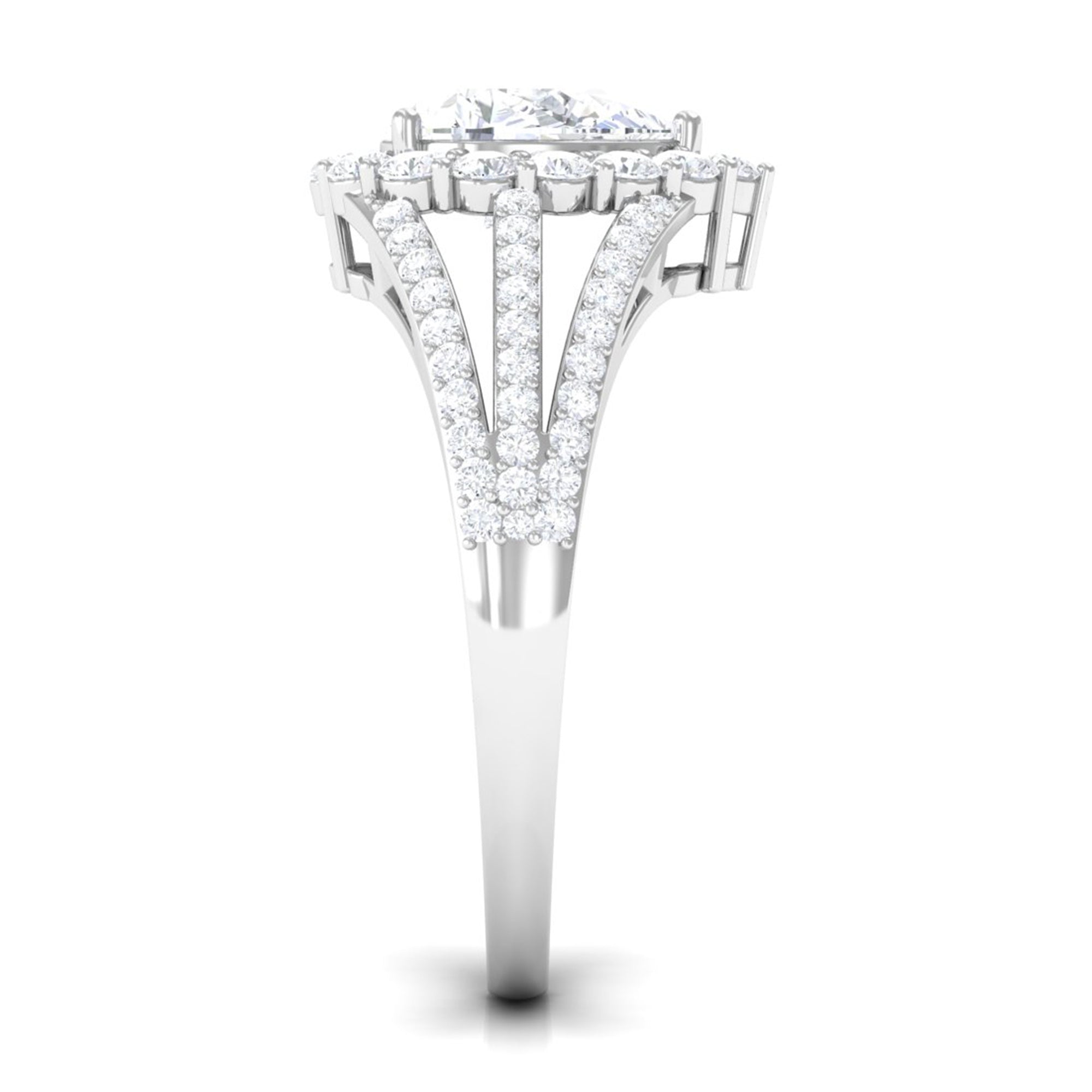 Pear Cut Zircon Statement Engagement Ring AAAA - Rosec Jewels