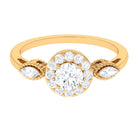 Classic Round Zircon Engagement Ring with Halo AAAA - Rosec Jewels