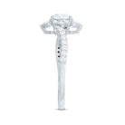 1.75 CT Bypass Shank Round Zircon Flower Engagement Ring AAAA - Rosec Jewels