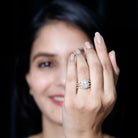 Pear Shaped Cubic Zirconia Split Shank Engagement Ring for Women AAAA - Rosec Jewels