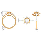 Round Cubic Zirconia Designer Engagement Ring AAAA - Rosec Jewels