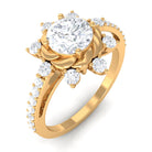 Round Cubic Zirconia Designer Engagement Ring AAAA - Rosec Jewels
