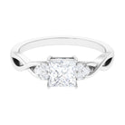 1.25 CT Princess Cut Cubic Zirconia Crossover Engagement Ring AAAA - Rosec Jewels