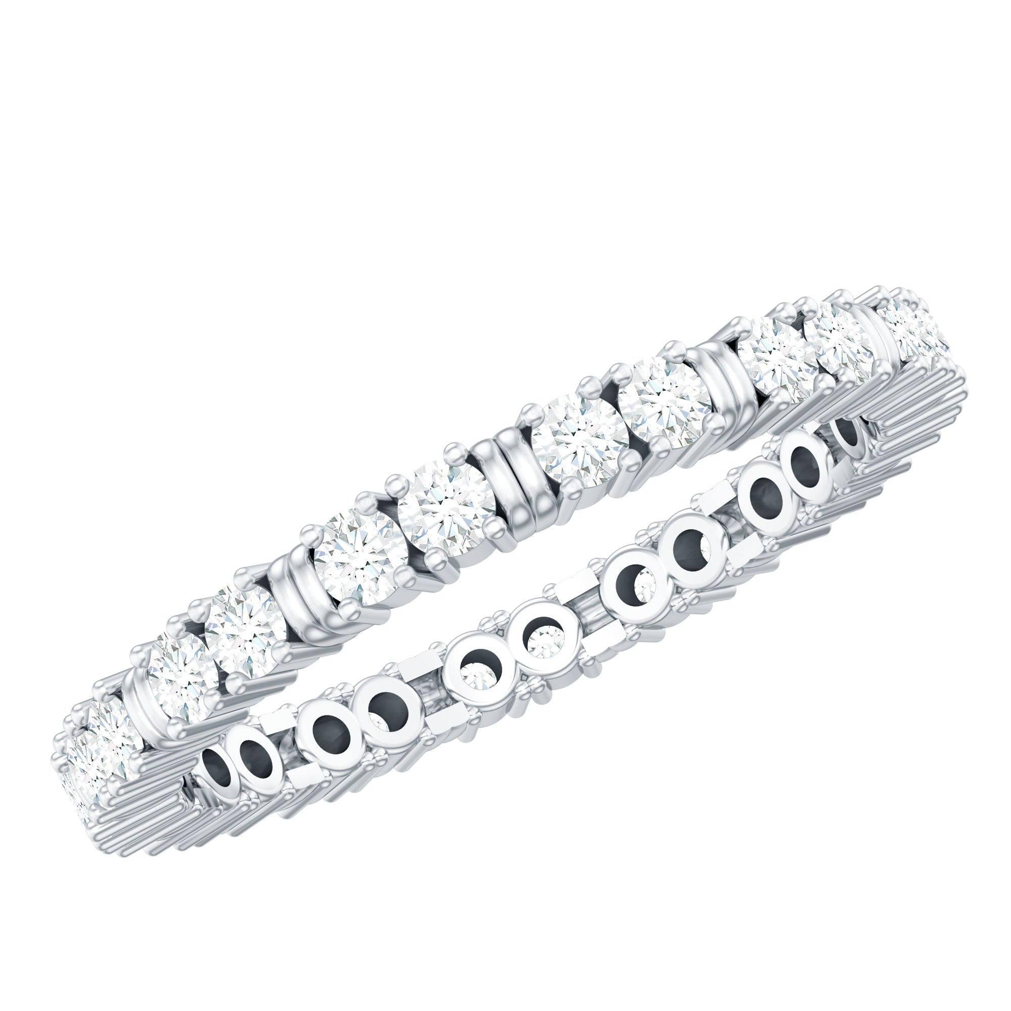 Certified Moissanite Stackable Eternity Band Ring for Her