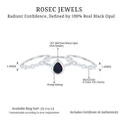 Pear Cut Black Opal Bridal Trio Ring Set with Moissanite Band Black Opal - ( AAA ) - Quality - Rosec Jewels