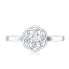 Rosec Jewels-Solitaire Lab Grown Diamond Flower Promise Ring with Certificate