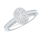 Vintage Inspired Lab Grown Diamond Double Halo Engagement Ring Lab - ( EF-VS ) - Rosec Jewels