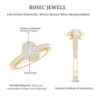 Vintage Inspired Lab Grown Diamond Double Halo Engagement Ring Lab - ( EF-VS ) - Rosec Jewels