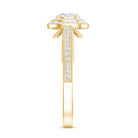 Vintage Inspired Lab Grown Diamond Double Halo Engagement Ring Lab - ( EF-VS ) - Rosec Jewels