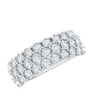 Rosec Jewels-3 Row Lab Grown Diamond Wide Wedding Band with Certificate