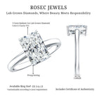 Rosec Jewels-Solitaire 3 Carat Radiant Cut Lab Created Diamond Engagement Ring IGI Certified