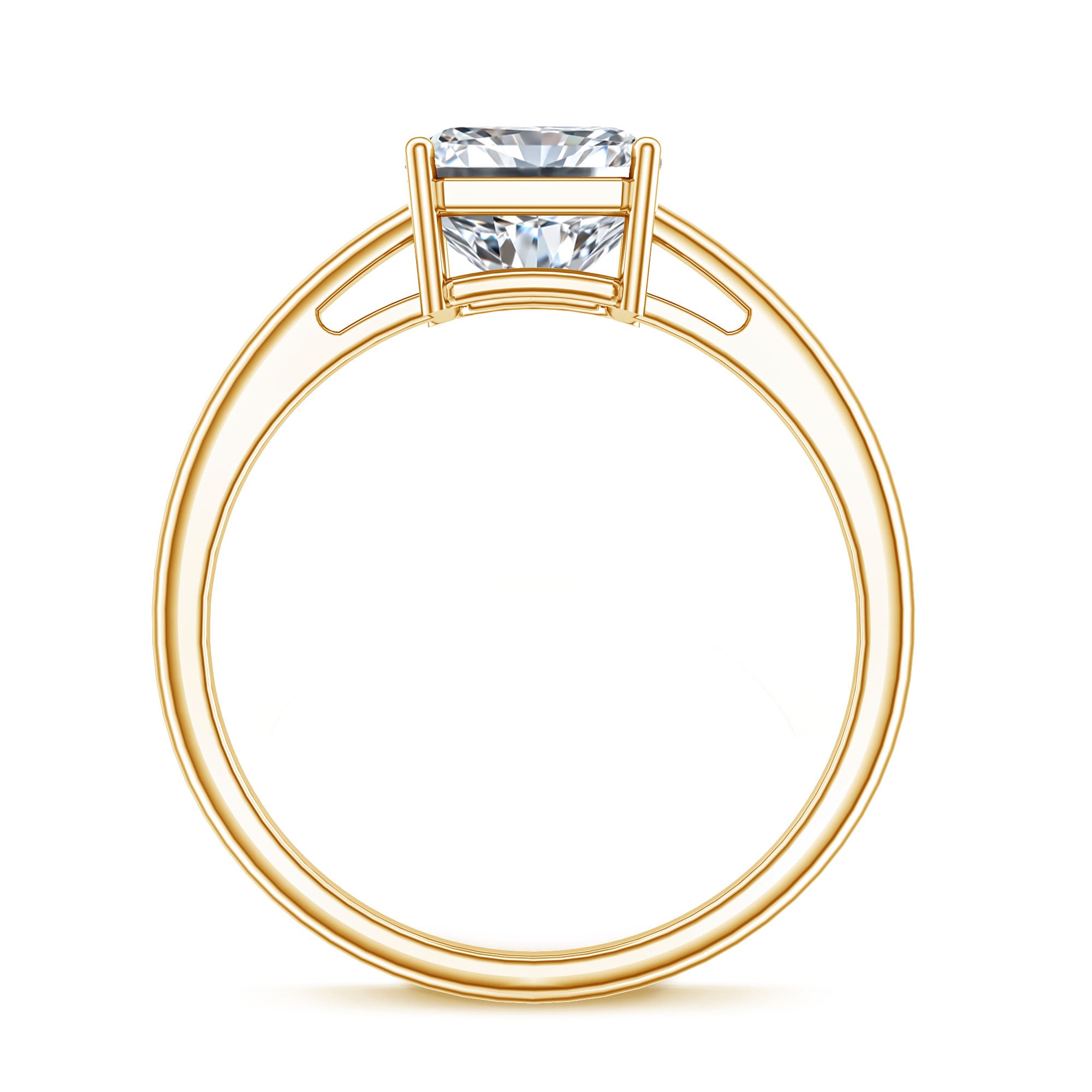Rosec Jewels-Solitaire 3 Carat Radiant Cut Lab Created Diamond Engagement Ring IGI Certified
