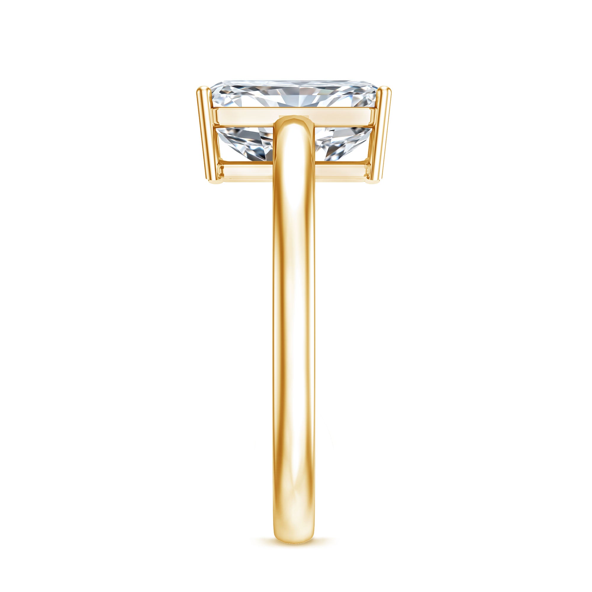 Rosec Jewels-Solitaire 3 Carat Radiant Cut Lab Created Diamond Engagement Ring IGI Certified