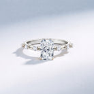 IGI Certified 2 Carat Radiant Cut Lab Grown Diamond Engagement Ring with Spaced Accent Lab - ( E-VS1 ) - Rosec Jewels